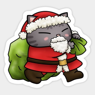 Christmas Santa Claus Cat Sticker